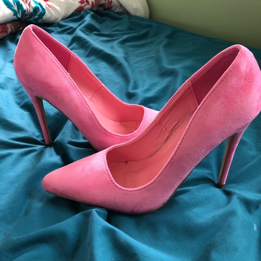 Pink Suede Fashion Nova Heel